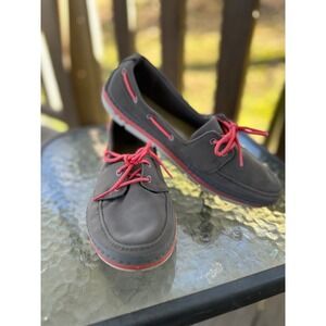 Clarks Boat‎ Shoes Loafers Comfort Casual Gray Pink Laces Women's Size 10M
